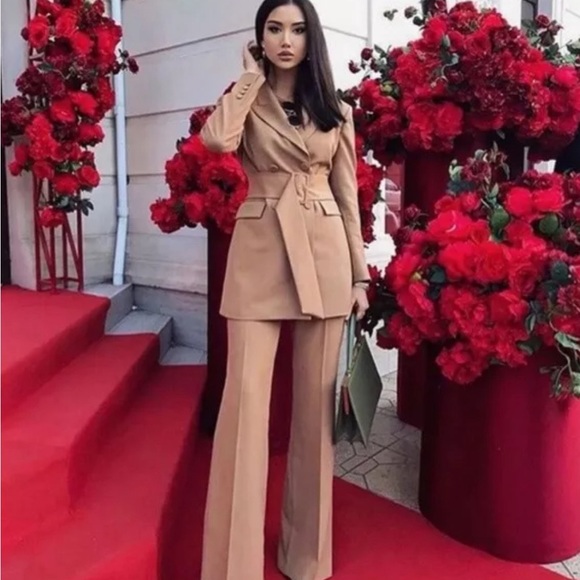 NWT Blogger’s Favorite Luxury Minimalist Zara Double Breasted Camel Coat/Dress - Picture 3 of 17